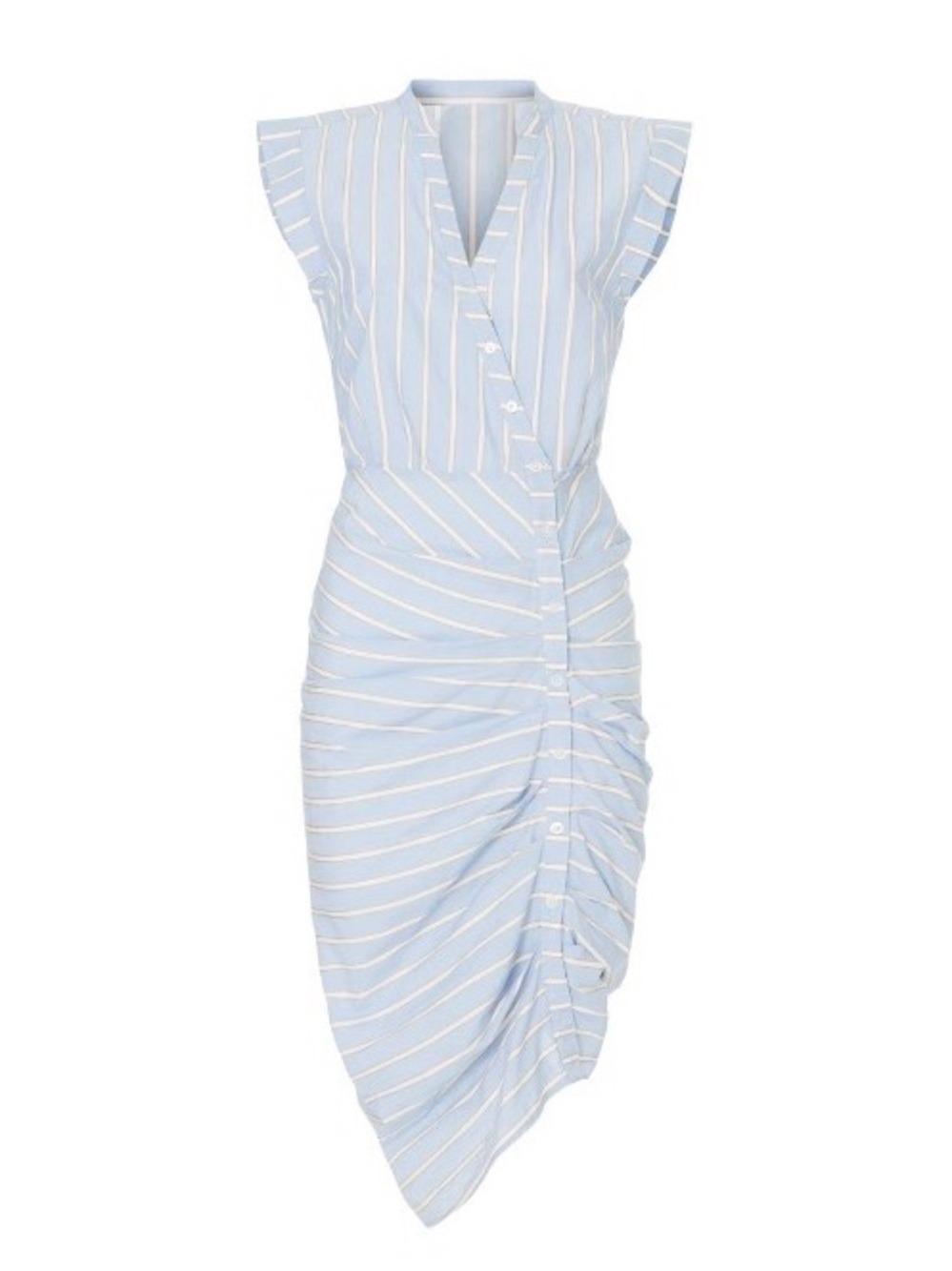 Veronica Beard Asymmetric Ruched Striped Shirtdress Dress! 4